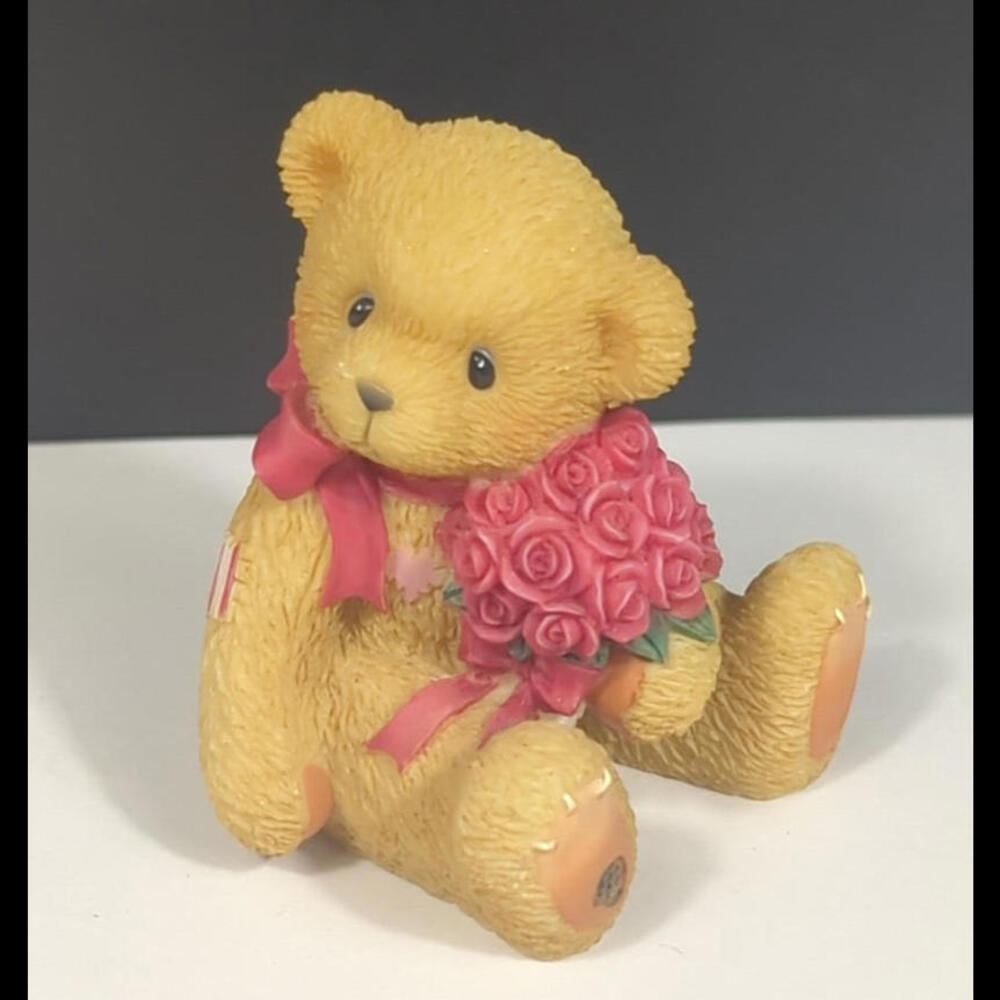 Cherished Teddies Love Figurine Valentine's Day Roses Bear 1999 663794S MINT